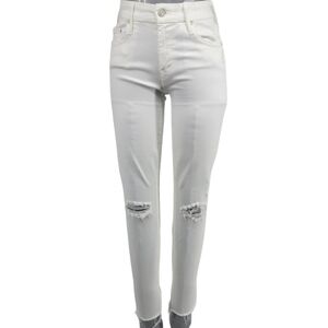 MOTHER‎ High Waisted Looker Ankle Fray in Little Miss Innocent Size 24